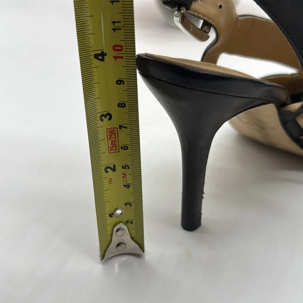 Michael Kors Black Leather Slingback Heels Size 8.5 BSN7977A